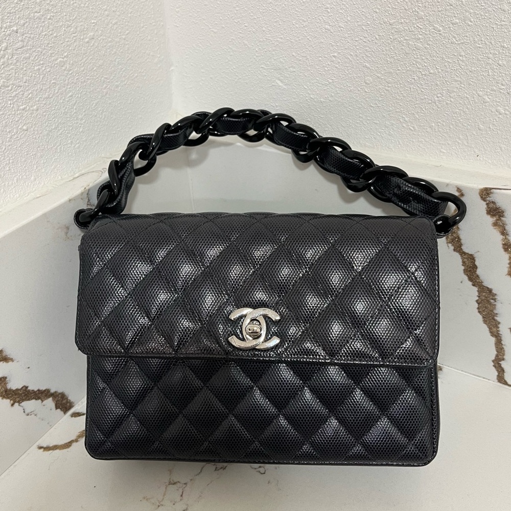 Chanel Classic Flap Lizard Skin Handbag